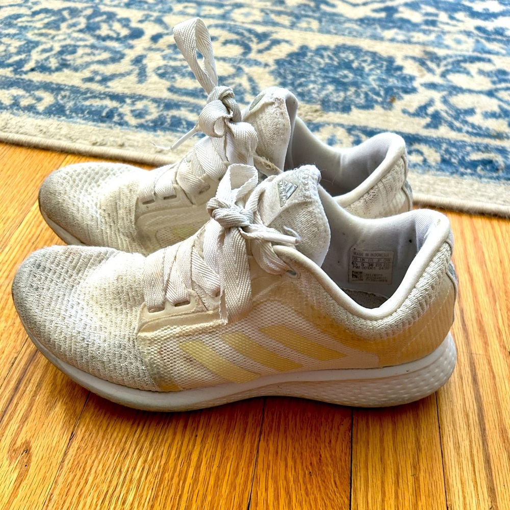 Adidas white sneakers size 7